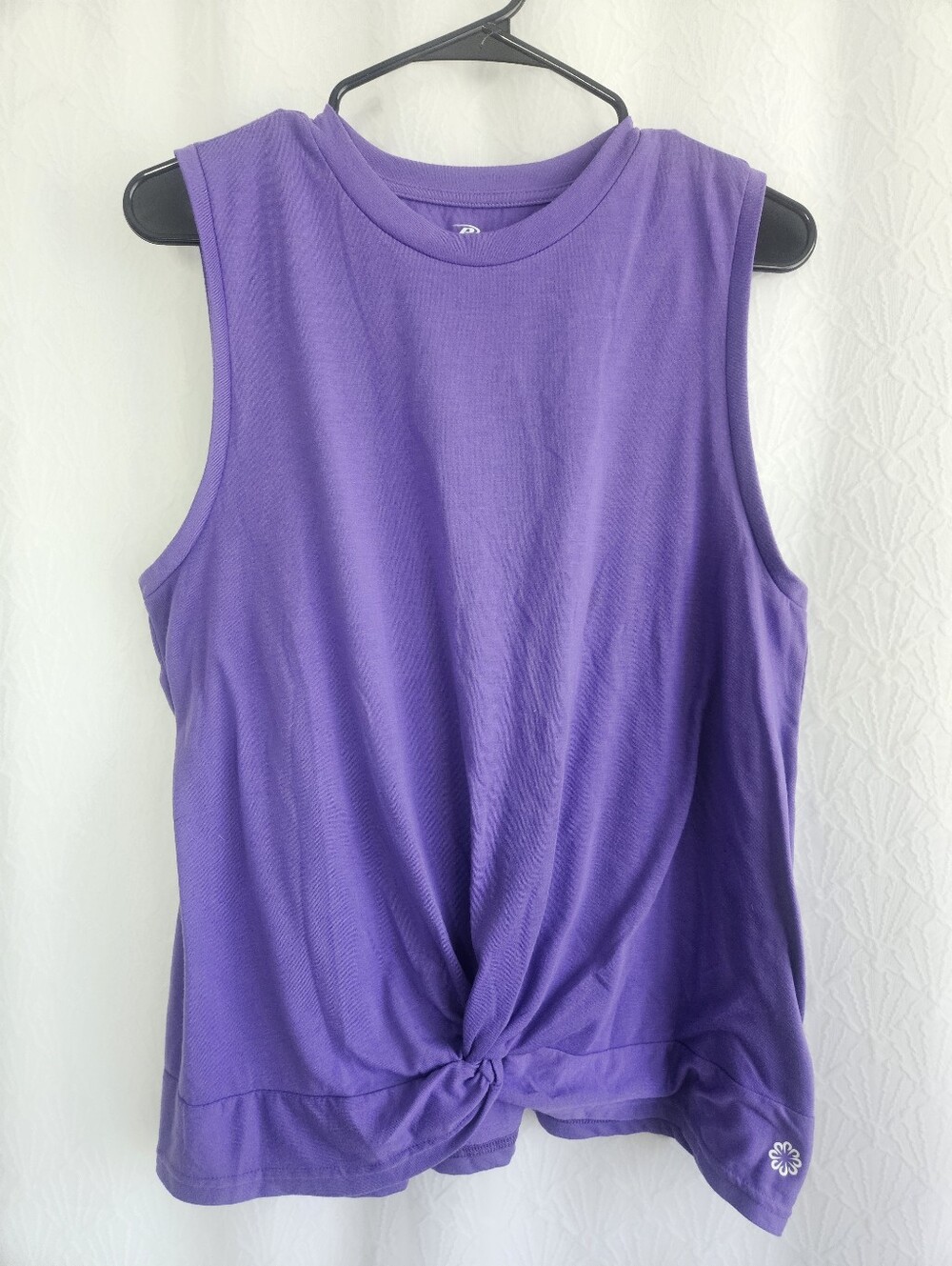 Pro Player Purple Twist-Knot Sleeveless Tank Top Medium